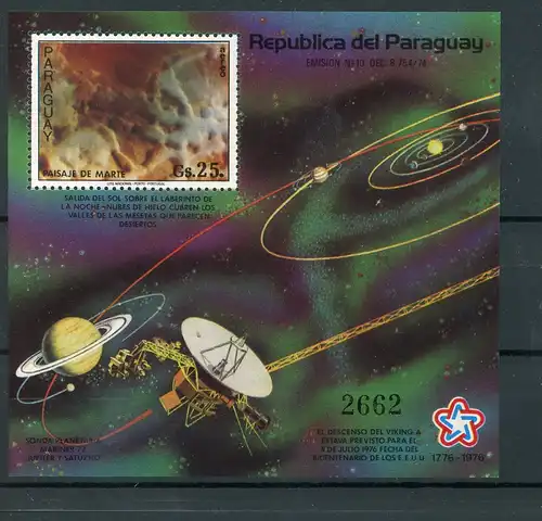 Paraguay Block 307 postfrisch Raumfahrt #GB443