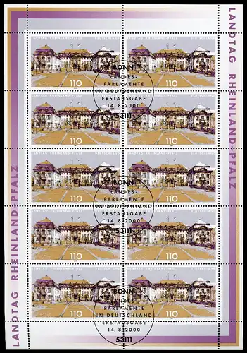 Bund Zehnerbogen 2129 Bonn Ersttagssonderstempel #IT712