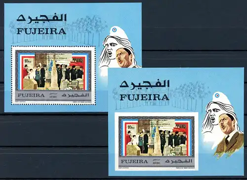 Fujeira Block 44 A + B postfrisch de Gaulle #O6319