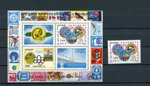 Uruguay 1441 + Block 32 postfrisch Raumfahrt #GB435