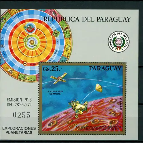 Paraguay Block 209 postfrisch Raumfahrt #GB445