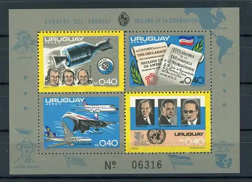 Uruguay Block27 postfrisch Raumfahrt #GB429