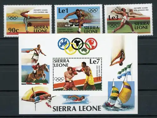 Sierra Leone 741-743+Block20 postfrisch Olympia #HL499