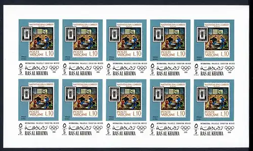 Ras al Khaima Kleinbogen 310 B postfrisch Weihnachten #IX479