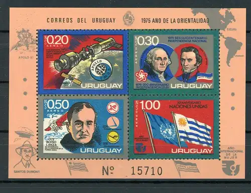 Uruguay Block26 postfrisch Raumfahrt #GB430
