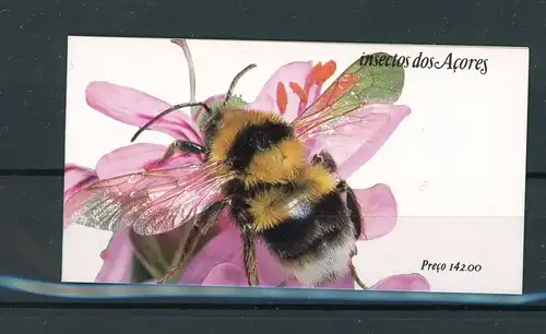 Portugal Azoren MH 4 postfrisch Schmetterlinge Markenheft #GL596