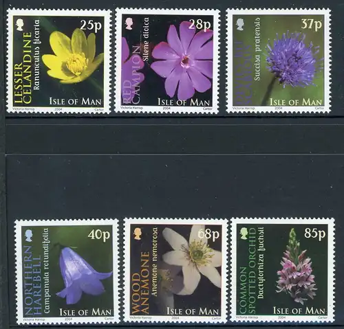 Isle of Man 1126-1131 postfrisch Blumen #IF411