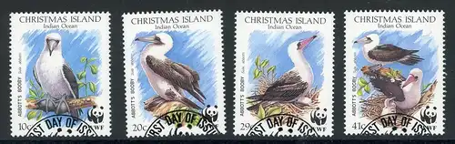 Weihnachts-Inseln 303-306 gestempelt Vögel #JD319