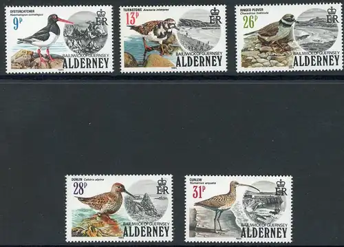 Alderney 13-17 postfrisch Vögel #JD320