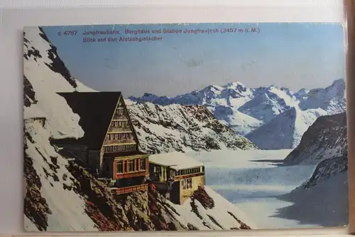 AK Jungfraubahn Berghaus u. Station Jungfraujoch (83457 m üM) #PF483