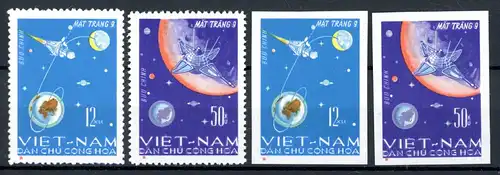 Vietnam 448-449 + 448-449 U postfrisch Raumfahrt #GB474