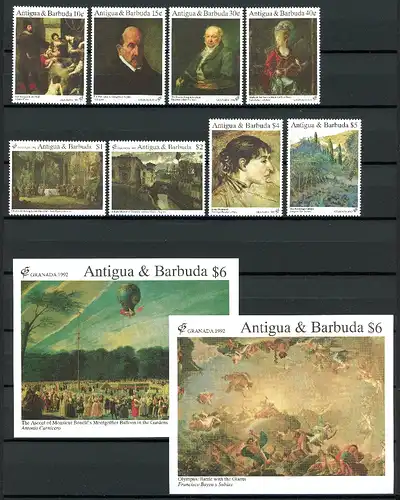 Antigua + Barbuda 1629-1636 + Block 232-233 postfrisch Kunst #JC531