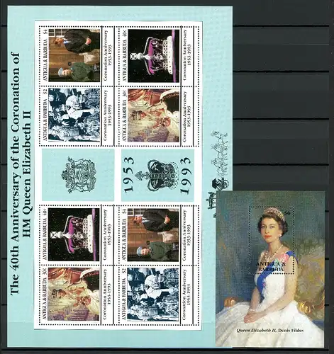 Antigua + Barbuda 1784-1878 + Bl 260 postfrisch Elizabeth II. #IX528