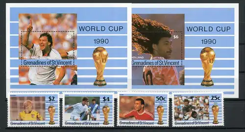 Grenadinen St. Vincent 703-712, Block 52-53 postfrisch Fußball #GE688