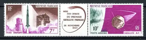 Französisch Polynesien 52-53 postfrisch 3er Streifen Raumfahrt #GB471