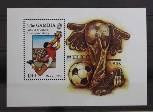 Gambia Block 22 mit 625 postfrisch Fußball WM 1986 #ST446