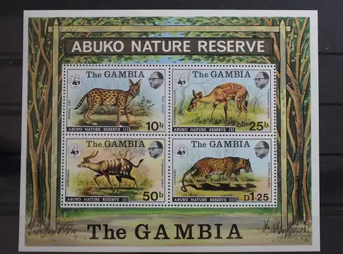 Gambia Block 2 mit 332-335 postfrisch Tiere WWF Naturschutz #ST480