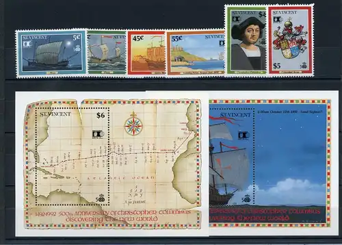 St. Vincent Block 208-09 postfrisch Schifffahrt #IF594