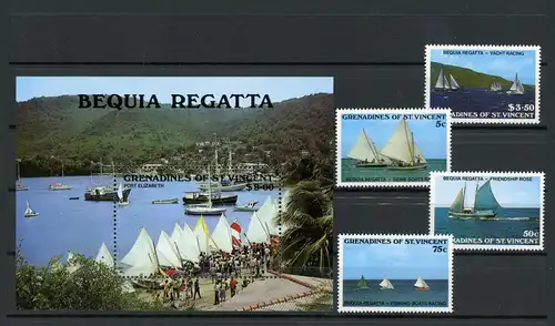 St. Vincent Gr 577-580, Block 32 postfrisch Schiff #IF592