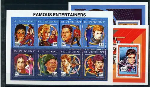 St. Vincent Klb. 1891-1898, Block 194-195 postfrisch Musik #IN226