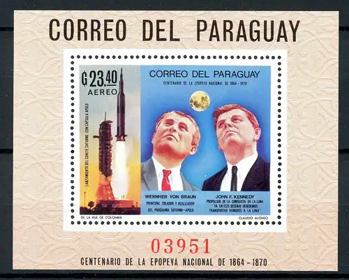 Paraguay Block 124 postfrisch Raumfahrt #GB476