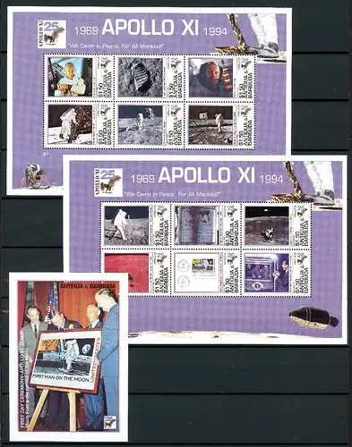 Antigua + Barbuda 2035-2046 + Bl 300 postfrisch Apollo XI #GF648
