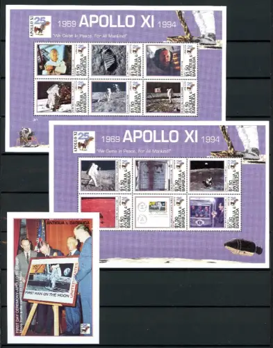 Antigua + Barbuda 2035-2046 + Bl 300 postfrisch Apollo XI #GF648