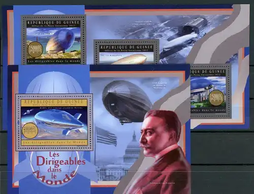Guinea 9503-9505 + Bl 2161 postfrisch Zeppelin #GO616