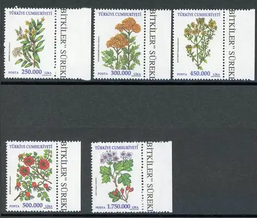 Türkei 3272-3276 postfrisch Blumen #IF412