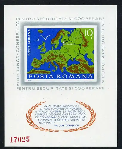 Rumänien Block 125 postfrisch KSZE #GQ448
