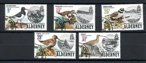 GB Alderney 13-17 gestempelt Vögel #GX086