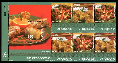 Albanien H-Blatt 9 postfrisch Cept Gastronomie #GX006