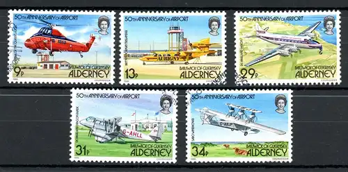 GB Alderney 18-22 gestempelt Flugzeuge #GX078