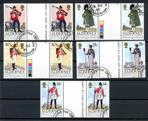 GB Alderney 23-27 ZW gestempelt Uniformen #GX087