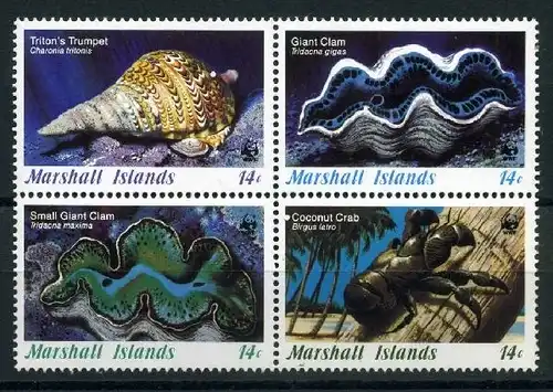 Marshall Inseln 73-76 postfrisch WWF Meerestiere #GU555