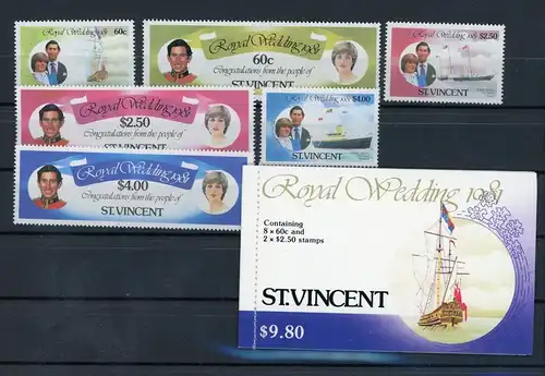 St. Vincent 608-611, 608-611A postfrisch Markenheft Königshaus #GU606