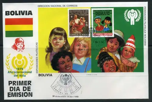 Bolivien Block 97 Inter. Jahr des Kindes Ersttagesbrief/FDC #GU526