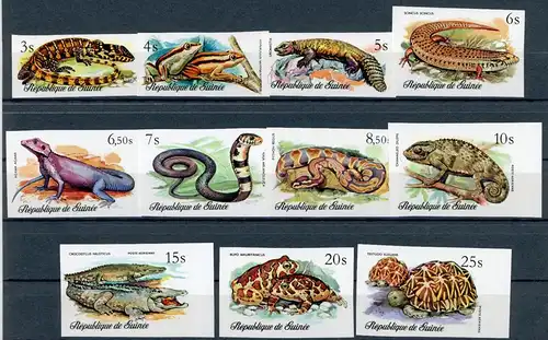 Guinea 782-792 B postfrisch Reptilien #GU539