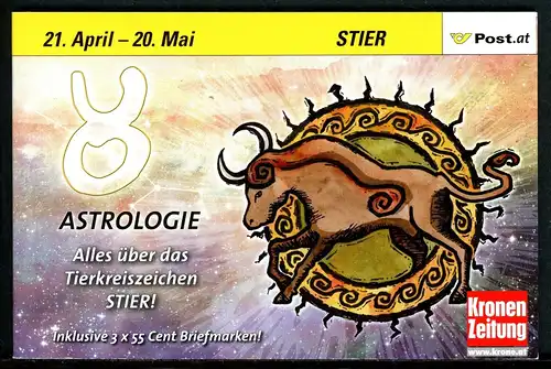 Österreich Astrologie Markenheft "Stier" postfrisch #IN215