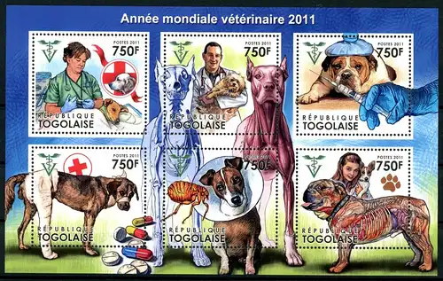 Togo 4100-4105 A postfrisch Tiermedizin Kleinbogen #GX027