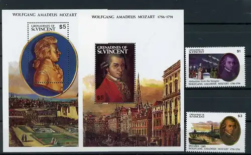 St. Vincent Grenadinen 828-829, Block 85-86 postfrisch Mozart #GU621