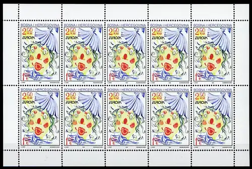 Bosnien und Herzegowina 266 postfrisch Kleinbogen Zirkus, Cept #GU503
