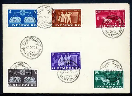 Luxemburg 478-483 Cept Vorläufer Ersttagesbrief/FDC #GX075