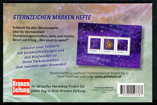 Österreich Astrologie Markenheft "Zwilling" postfrisch #IN216