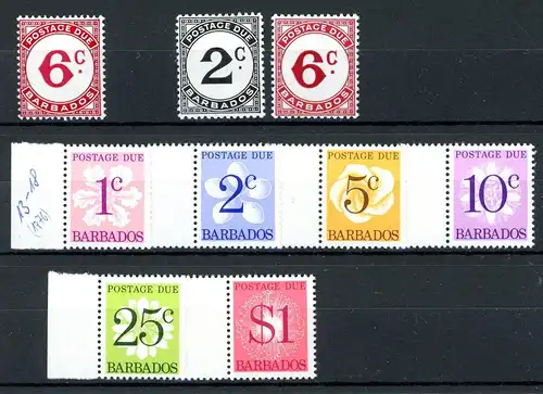 Barbados Portomarken Okt 18 postfrisch #GU588