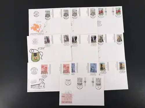 Aland FDC Jahrgang 1993 komplett mit Zwischensteg Ersttagesbrief/FDC #LO344