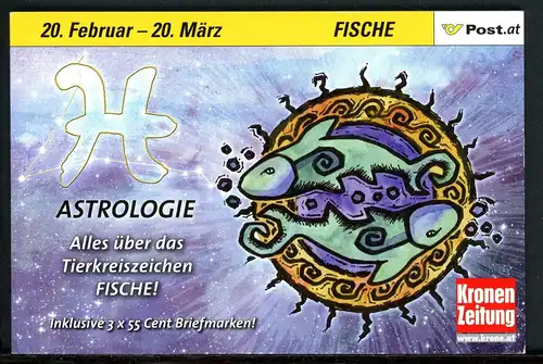 Österreich Astrologie Markenheft "Fische" postfrisch #IN214