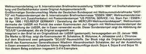 Autogrammbeleg mit Autopenunterschrift Vladimit A. Shatalov #BW7237