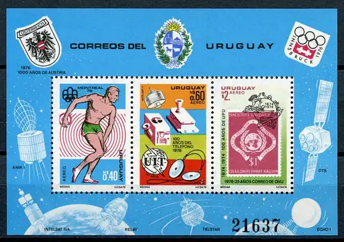 Uruguay Block 30 postfrisch Raumfahrt #GZ033