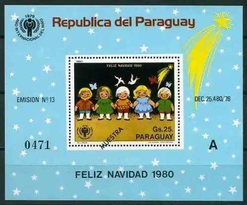 Paraguay Block 355 postfrisch Kinder Weihnachten #GZ034